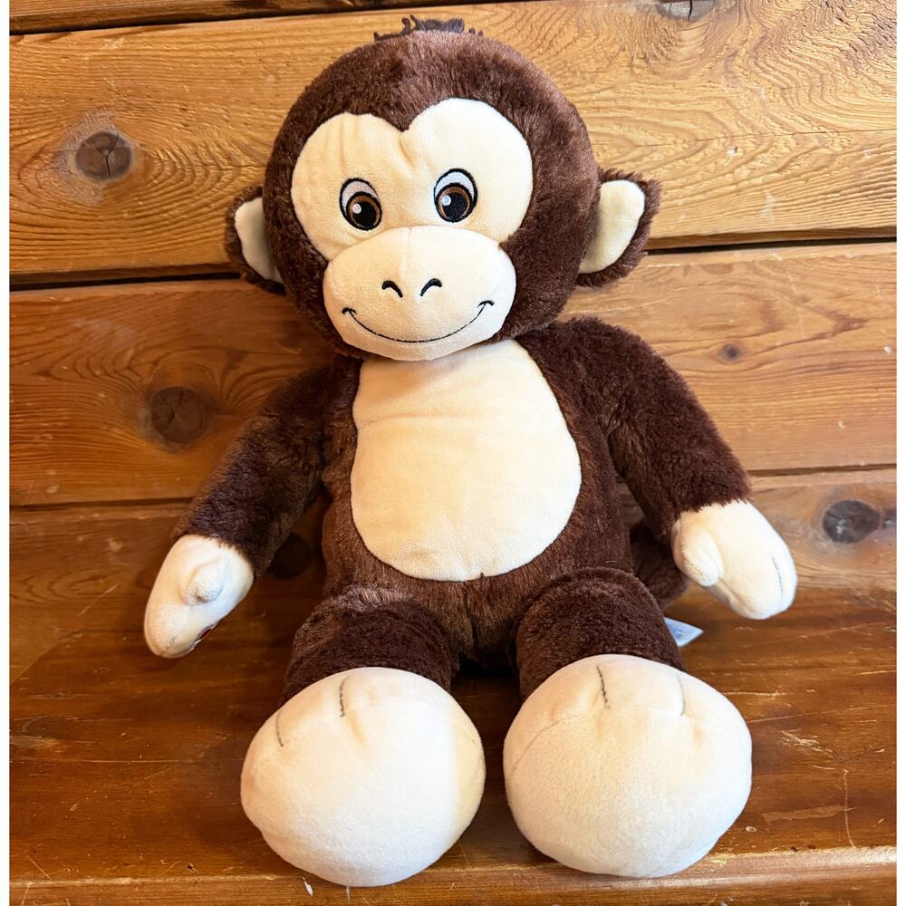 Build A Bear Smiley Monkey Brown Monkey Plush 18" Soft Eyes Stuffed Animal